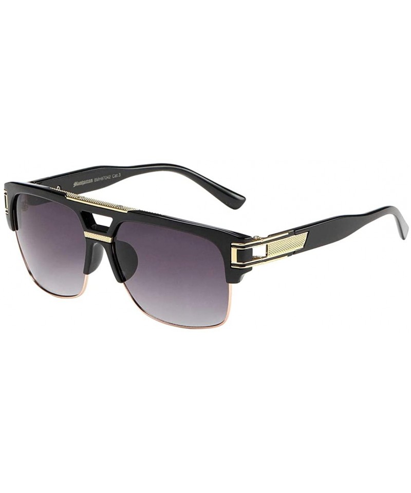 Silver-tone & Dark Violet Gradient Stainless Steel Polarised Square Aviator  Sunglasses | In stock! | Seizmont