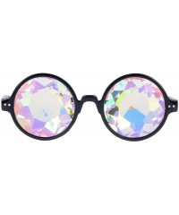 Goggle Kaleidoscope Sunglasses Round Rave Festival Diffraction BEST Prism Glasses - Black - CZ18HQ9GEMH $14.94