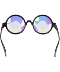 Goggle Kaleidoscope Sunglasses Round Rave Festival Diffraction BEST Prism Glasses - Black - CZ18HQ9GEMH $14.94