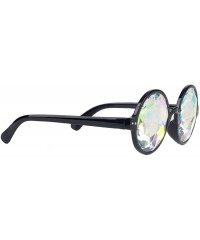 Goggle Kaleidoscope Sunglasses Round Rave Festival Diffraction BEST Prism Glasses - Black - CZ18HQ9GEMH $14.94