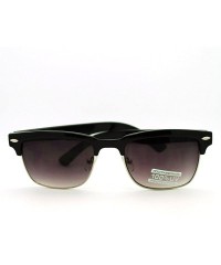 Rectangular Classic Square Sunglasses Rectangular Half Horn Rim Shades - Black - CN11GEM4P4R $11.27