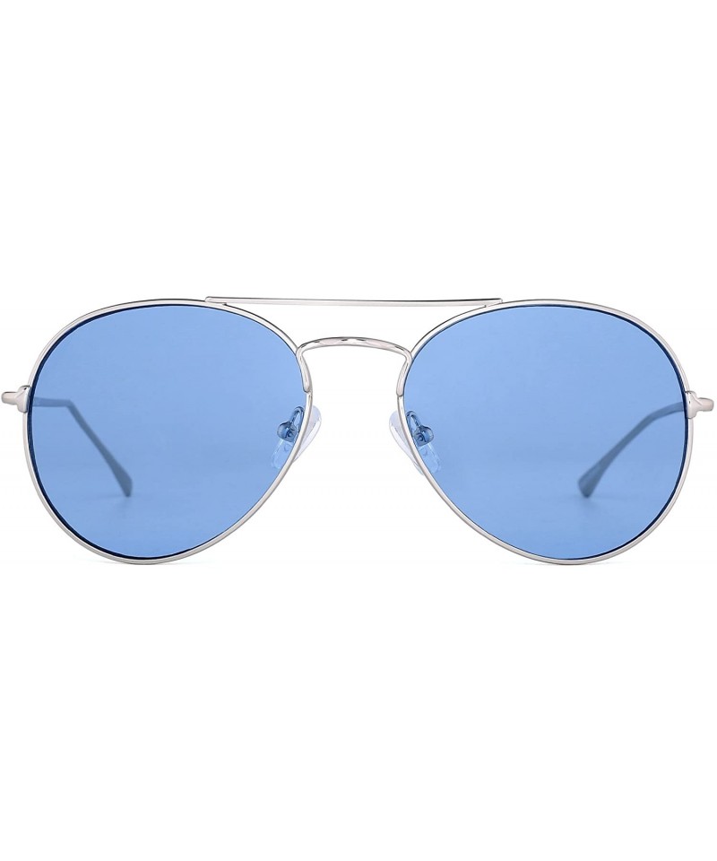 Clear Aviator Sunglasses Classic Flat Tinted Lens Metal Eyeglasses Men ...