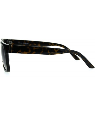 Rectangular Mens Rectangular Mob Designer Plastic Frame Sunglasses - Silver Tortoise Brown - CQ182H5R6RQ $10.64