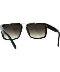 Rectangular Mens Rectangular Mob Designer Plastic Frame Sunglasses - Silver Tortoise Brown - CQ182H5R6RQ $10.64