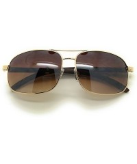 Aviator Retro Art Nouveau Vintage Style Square Gold Frame Aviator Sunglasses - Gold-brown - CM1848GQE30 $9.83