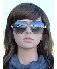 Aviator Classic Aviator Design Inspired Fashion Sunglasses for Women - Black + Light Gradient - CB18I62AX3H $15.91