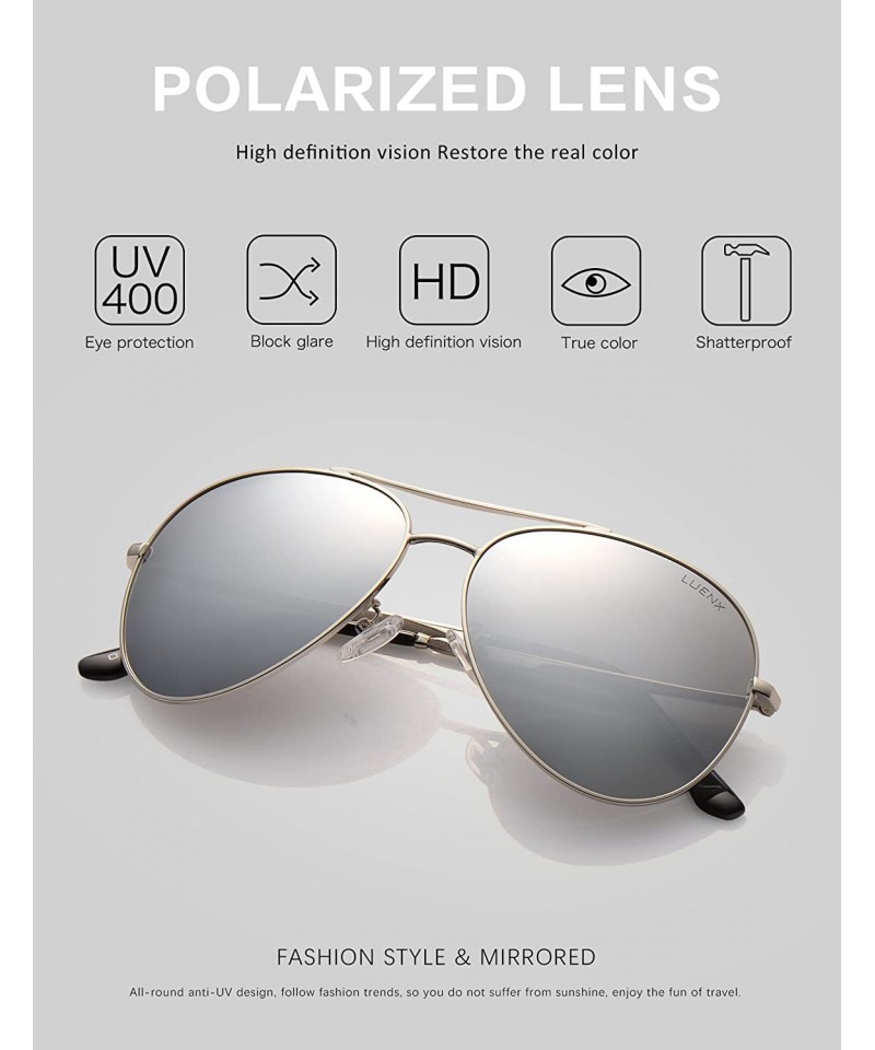 Aviator Polarized Sunglasses for Men Women UV 400 Lens Protection Metal  Glasses