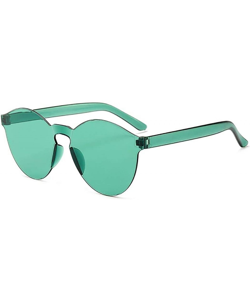 Round Unisex Fashion Candy Colors Round Outdoor Sunglasses Sunglasses - Light Green - CK199S77DXH $16.80