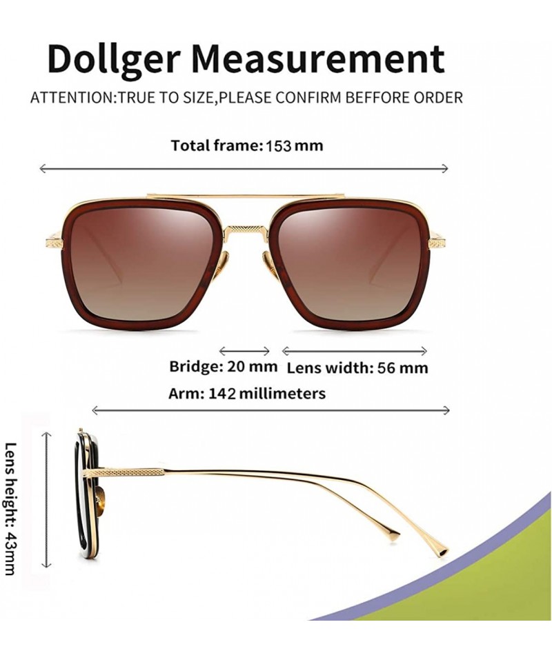  Dollger Square Aviator Sunglasses for Men and Women