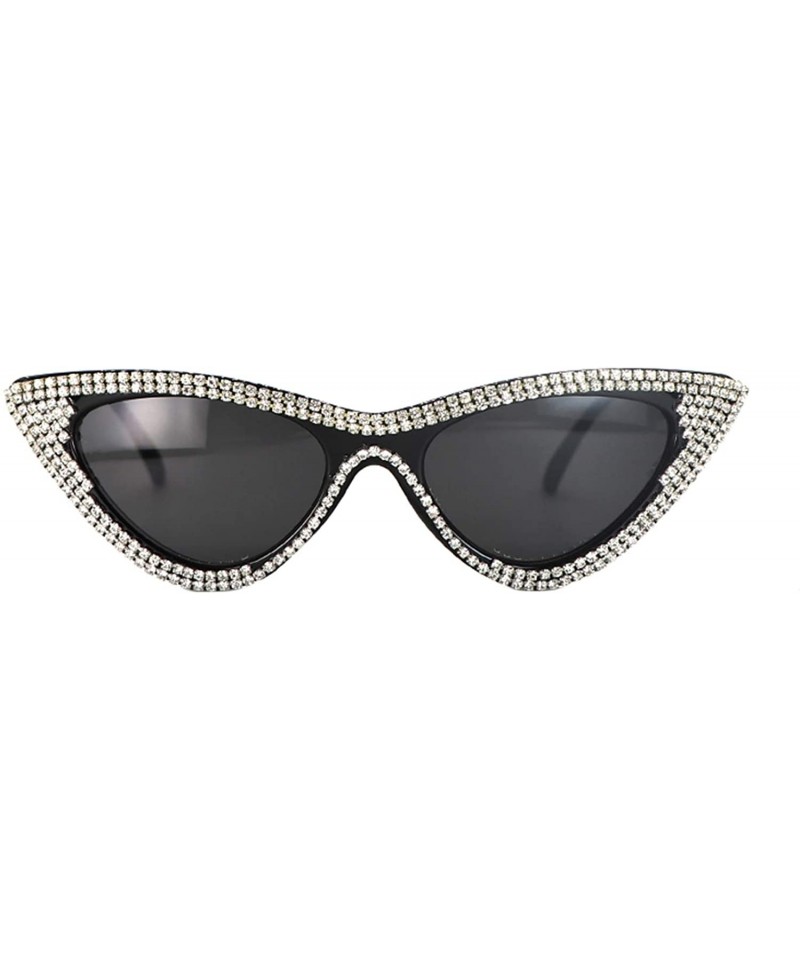 Cat Eye Cat Eye Sunglasses For Women Ladies Bling Rhinestone Crystal Shades Eyewear - CU18UQT58W4 $11.67