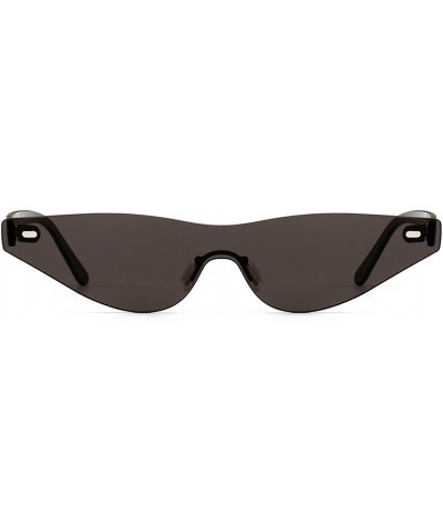 Cat Eye Triangle Cat Eye Sunglasses Women Rimless Sun Glasses Female Accessories - Black - CR18EILAN8G $11.27