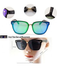 Square Unisex Horn Rimmed Gradient Mirrored Couple Sunglasses A196 - Black/ Black Sd - C418EIUKODA $11.00