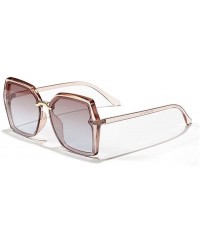 Oversized Square Oversize Sunglasses for Women Gradient Shades Polygon Eyewear UV400 - Green - C61906D2SY9 $11.72