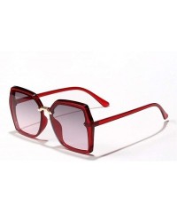Oversized Square Oversize Sunglasses for Women Gradient Shades Polygon Eyewear UV400 - Green - C61906D2SY9 $11.72