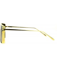 Shield Mirrored Robotic Shield Futuristic Mens Metal Rim Hip Hop Sunglasses - All Gold - C5183G2NYU9 $16.17