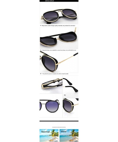 Wrap 2020 fashion punk sunglasses male spacecraft retro round frame sunglasses sunglasses - Sliver - C0199MZIS7L $32.38