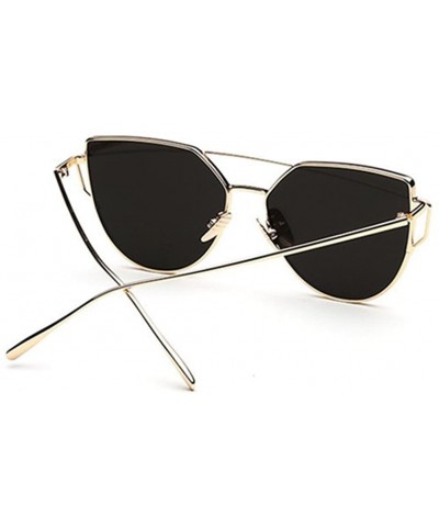 Aviator Modern Fashion Full Metal Crossbar Technologic Flat Lens Aviator Sunglasses - Gold-silver - C512GY817AT $8.16