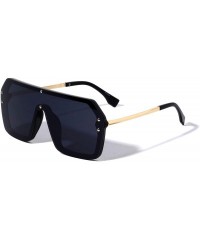 Shield Copenhagen Geometric Flat Top Square Shield Fashion Women Sunglasses - Black - CV1960R2AI5 $10.83
