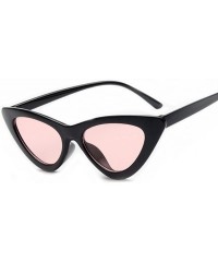Cat Eye Cat Eyes Sunglasses for Women - Vintage Ladies Triangular Glasses Goggle - Black/Pink - CB18ET5EWWM $11.09