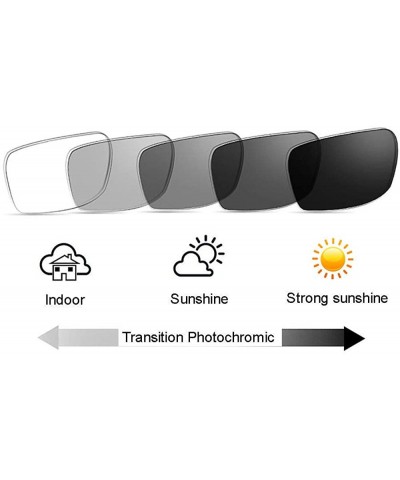 Rectangular Multifocal Progressive Men Women Rectangular Reading Glasses Transition Photochromic Anti-UV Reader - Blue - CE18...