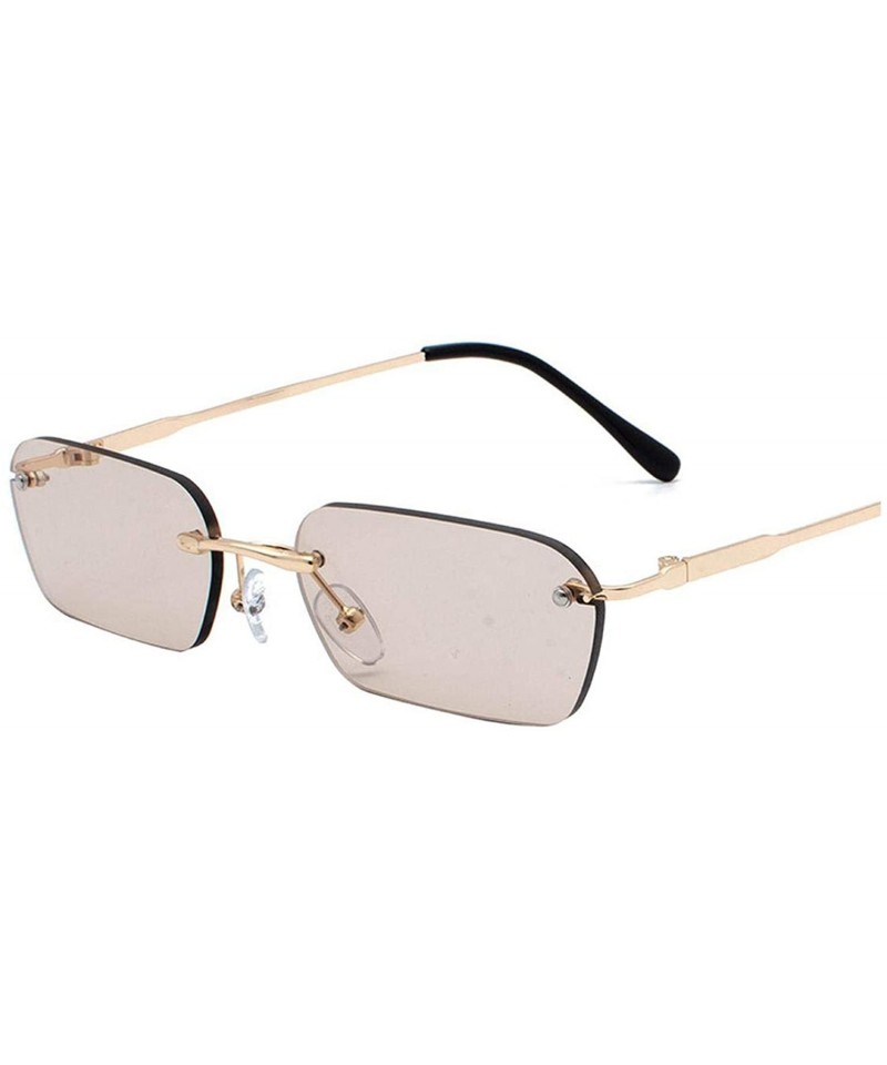 Fashion Luxury Brand Oversized Square Sunglasses Men Women Vintage Metal Big  Frame Semi-rimless One Lens Sun Glasses Uv400