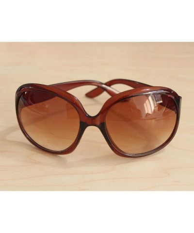 Oval Women Retro Style Anti-UV Sunglasses Big Frame Fashion Sunglasses Sunglasses - Brown - C6194N6NM6H $6.60