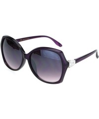 Butterfly Womens Celebrity Cluster Rhinestone Hinge Butterfly Plastic Sunglasses - Purple Silver Purple - CN18OQWWQ8D $9.91