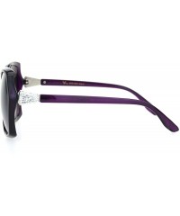 Butterfly Womens Celebrity Cluster Rhinestone Hinge Butterfly Plastic Sunglasses - Purple Silver Purple - CN18OQWWQ8D $9.91