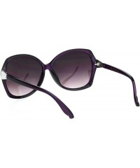 Butterfly Womens Celebrity Cluster Rhinestone Hinge Butterfly Plastic Sunglasses - Purple Silver Purple - CN18OQWWQ8D $9.91