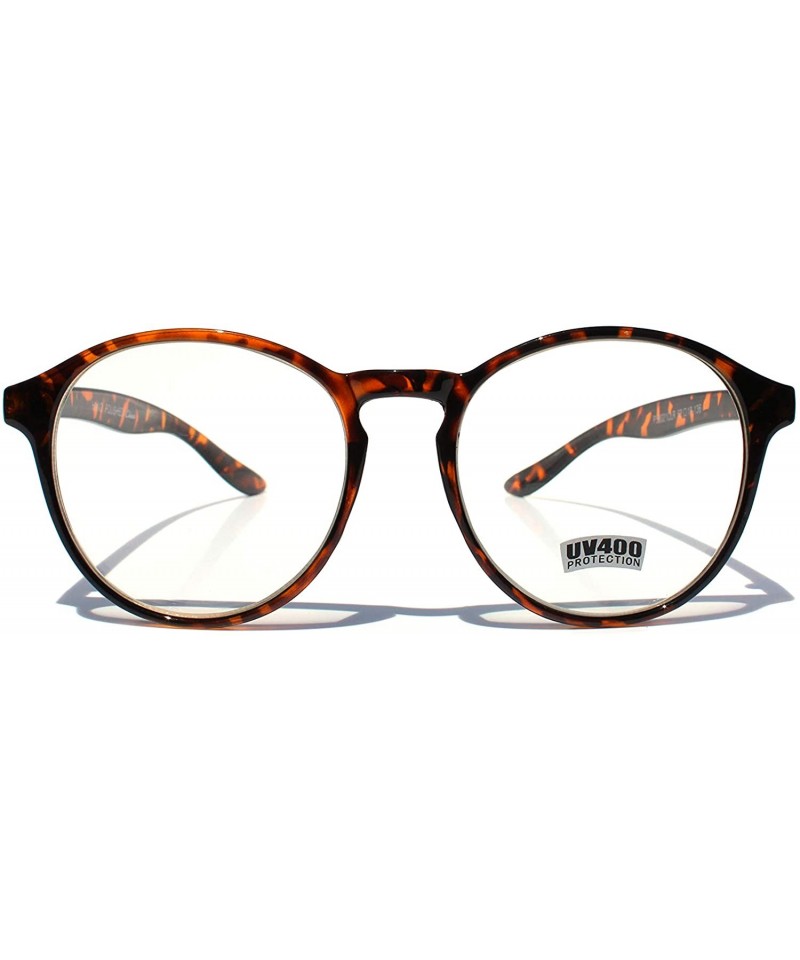 Wayfarer SIMPLE Korean Style K-POP Round Fashion Glasses - Brown - CG18Z9SYS2K $14.86