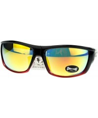 Rectangular Mens Skater Motorcross Warp Biker Rectangular Sport Plastic Sunglasses - Black Red - CW11VP7TIIT $13.40
