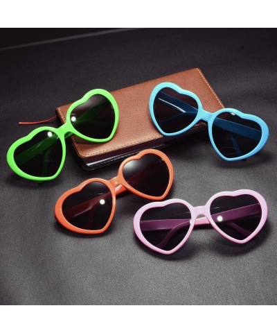 Oversized 10 Packs Neon Colors Wholesale Heart Sunglasses - 20 Packs Blue - C818G0G793C $28.46