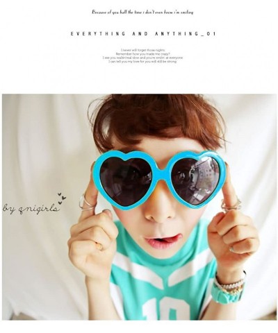 Oversized 10 Packs Neon Colors Wholesale Heart Sunglasses - 20 Packs Blue - C818G0G793C $28.46