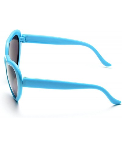 Oversized 10 Packs Neon Colors Wholesale Heart Sunglasses - 20 Packs Blue - C818G0G793C $28.46