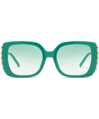 Square Sunglasses Female Sunglasses Retro Glasses Men and women Sunglasses - Green - CN18LIQKSK2 $12.35