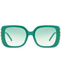 Square Sunglasses Female Sunglasses Retro Glasses Men and women Sunglasses - Green - CN18LIQKSK2 $12.35