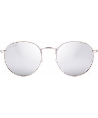 Round Classic Retro Metal Frame Round Circle Mirrored Sunglasses Men Women Glasses 3447 - Silver Glass - CC12EWYMPOF $15.86