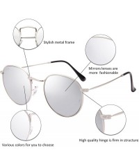 Round Classic Retro Metal Frame Round Circle Mirrored Sunglasses Men Women Glasses 3447 - Silver Glass - CC12EWYMPOF $15.86