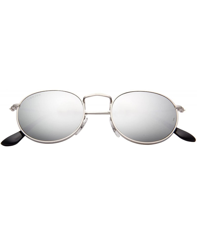Classic Retro Metal Frame Round Circle Mirrored Sunglasses Men Women  Glasses 3447 - Silver Glass - CC12EWYMPOF