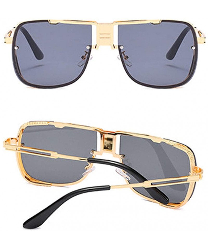 Retro Pilot metal square sunglasses for men woman Flight mechanical ...