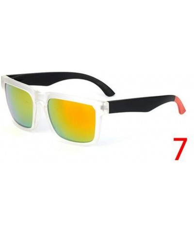 Semi-rimless Vintage Sunglasses Men Reflective Mirror Sun Glasses Women Retro Square Driving Eyewear - 19 - CZ194OK2LMC $18.86