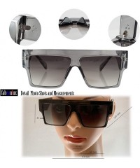 Square Mega Size Flat Top Bold Square Frame Sunglasses A263 - Blue Black - C318Q26SGLG $11.04