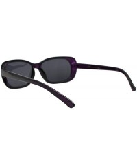 Rectangular Womens Polarized Lens Sunglasses Curved Rectangular Classic Shades UV 400 - Purple (Black) - CU1976CAAR5 $9.76