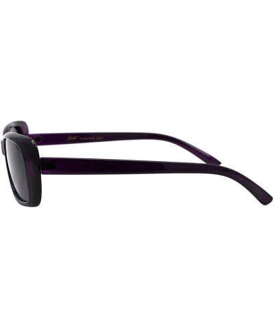 Rectangular Womens Polarized Lens Sunglasses Curved Rectangular Classic Shades UV 400 - Purple (Black) - CU1976CAAR5 $9.76