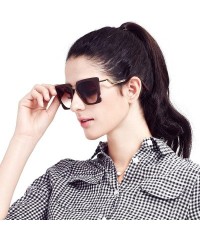 Rectangular Designer Oversized Men Women Sunglasses UV400 Protection 508 - Brown - C212FODNQY1 $33.02