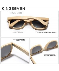 Square Genuine Full bamboo sunglasses square polarized UV400 - Brown - CF18ZSQHDW6 $30.94