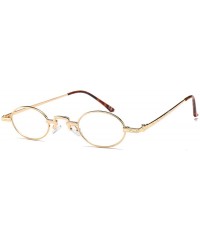 Round Unisex Vintage Oval Glasses Small Metal Frames Sunglasses UV400 - Glod White - CW18NL9ZGGX $9.08