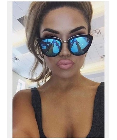 Oversized Oversized Cateye Polarized Sunglasses - Designer Inspired Style for Women - with Mirrored Lens P1891 - CO187K8EYIW ...