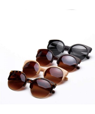 Oversized Vintage Sun Glasses For Men Sunglasses Women Original Brand Designer Women Gray - Leopard - C818YNDDY6I $7.60