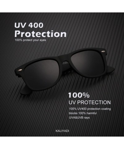 Wayfarer Polarized Sunglasses for Men and Women Semi-Rimless Frame Driving Sun glasses 100% UV Blocking - CE18NX7CWQ8 $17.32